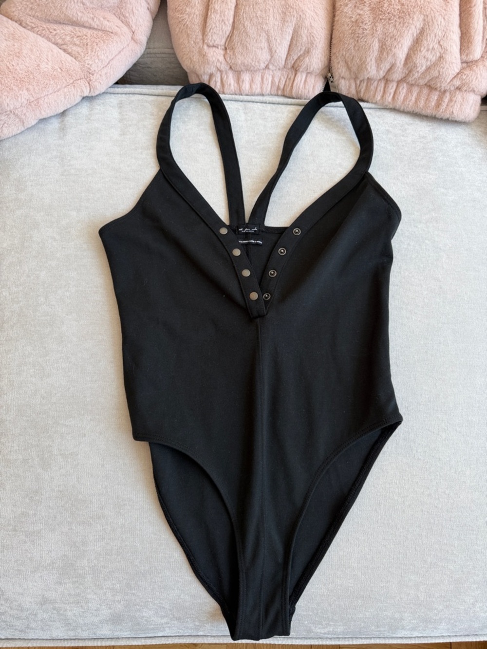 Urban Outfitters Black Snap-Front One-Piece Bodysuit